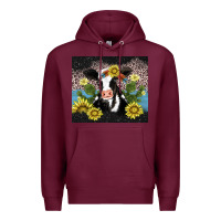 Burgundy cow cactus and sunflower Premium Hoodie - AdoDesignShop