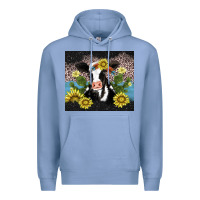 Colony Blue cow cactus and sunflower Premium Hoodie - AdoDesignShop