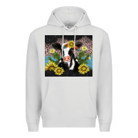 Dove Grey cow cactus and sunflower Premium Hoodie - AdoDesignShop