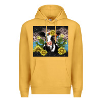 Mustard cow cactus and sunflower Premium Hoodie - AdoDesignShop