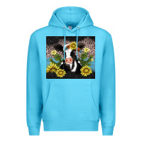 Ocean Blue cow cactus and sunflower Premium Hoodie - AdoDesignShop