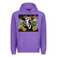 Purple cow cactus and sunflower Premium Hoodie - AdoDesignShop