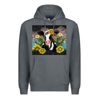 Rock cow cactus and sunflower Premium Hoodie - AdoDesignShop