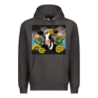 Smoke cow cactus and sunflower Premium Hoodie - AdoDesignShop