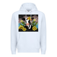 White cow cactus and sunflower Premium Hoodie - AdoDesignShop
