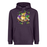Plum where babies come from Heavyweight Hoodie - MaliasSmallBusiness