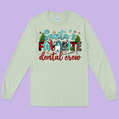 Santas Favorite Dental Crew Long Sleeve Tee Designed By Jahusdesignshop