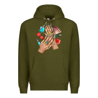 Army Green Western Nail Art With Nail Material Bbs Premium Hoodie - BundleAndBundleShop