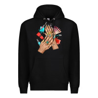 Black Western Nail Art With Nail Material Bbs Premium Hoodie - BundleAndBundleShop