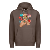 Coffee Western Nail Art With Nail Material Bbs Premium Hoodie - BundleAndBundleShop