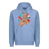 Colony Blue Western Nail Art With Nail Material Bbs Premium Hoodie - BundleAndBundleShop