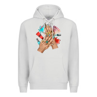 Dove Grey Western Nail Art With Nail Material Bbs Premium Hoodie - BundleAndBundleShop