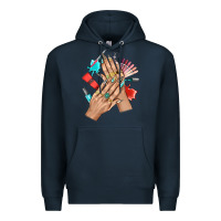 Navy Western Nail Art With Nail Material Bbs Premium Hoodie - BundleAndBundleShop