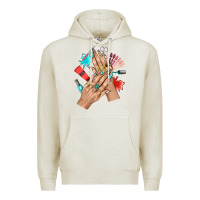 Oatmeal Heather Western Nail Art With Nail Material Bbs Premium Hoodie - BundleAndBundleShop