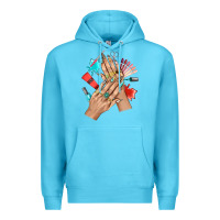 Ocean Blue Western Nail Art With Nail Material Bbs Premium Hoodie - BundleAndBundleShop