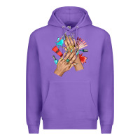 Purple Western Nail Art With Nail Material Bbs Premium Hoodie - BundleAndBundleShop