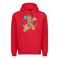Red Western Nail Art With Nail Material Bbs Premium Hoodie - BundleAndBundleShop