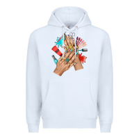 White Western Nail Art With Nail Material Bbs Premium Hoodie - BundleAndBundleShop