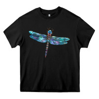 Black Blue Dragonfly Heavy Core Tee - LillyAllenDesigns