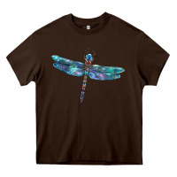 Chocolate Brown Blue Dragonfly Heavy Core Tee - LillyAllenDesigns
