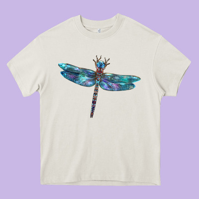Blue Dragonfly Heavy Core Tee Designed By Lillyallendesigns