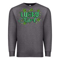 Charcoal Heather lucky girl Premium Sweatshirt - MaliasSmallBusiness