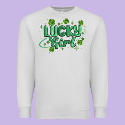 Lucky Girl Premium Sweatshirt Designed By Maliassmallbusiness