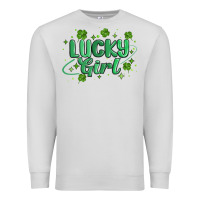 Dove Grey lucky girl Premium Sweatshirt - MaliasSmallBusiness