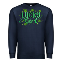 Navy lucky girl Premium Sweatshirt - MaliasSmallBusiness