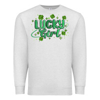 Oatmeal Heather lucky girl Premium Sweatshirt - MaliasSmallBusiness