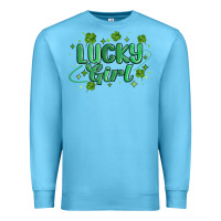 Ocean Blue lucky girl Premium Sweatshirt - MaliasSmallBusiness