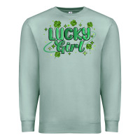 Seafoam lucky girl Premium Sweatshirt - MaliasSmallBusiness
