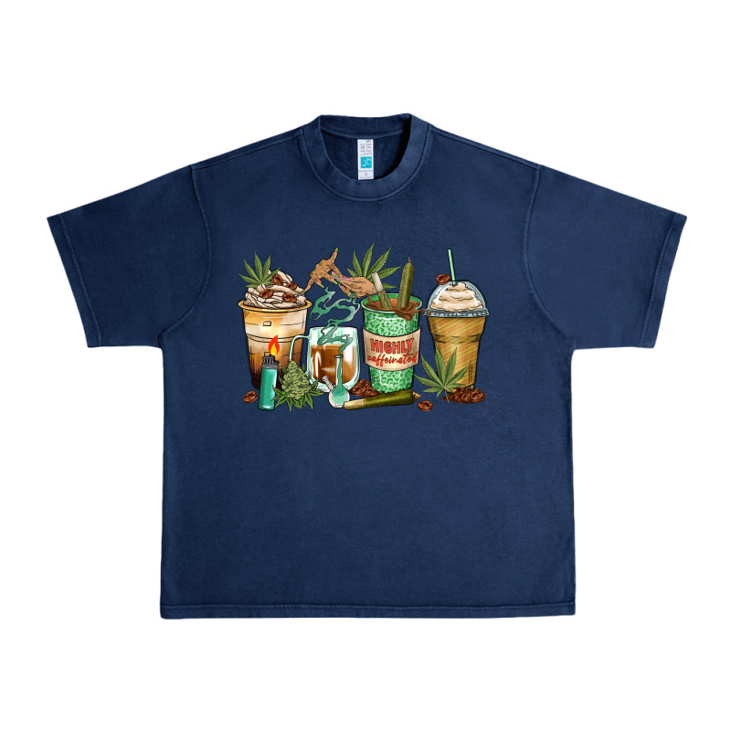 Highly Caffeinated Coffee Cups Urban Heavy Tee by Zillion Design Studio | Teevron