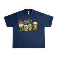 Navy highly caffeinated coffee cups Urban Heavy Tee - Zillion Design Studio
