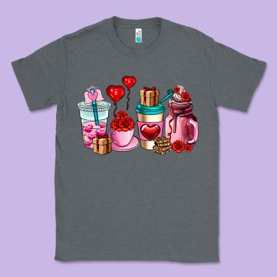 Valentines Day Roses Coffee Cups Classic Tee Designed By Adodesignshop