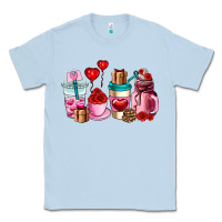 Dusty Blue valentines day roses coffee cups Classic Tee - AdoDesignShop