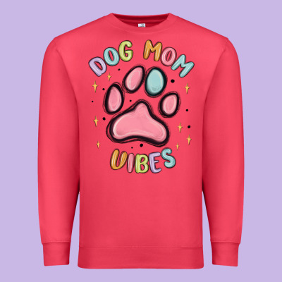 Dog Mom Vibes Premium Sweatshirt Designed By Maliassmallbusiness