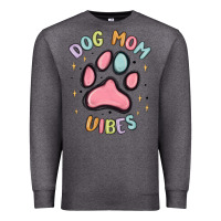 Charcoal Heather dog mom vibes Premium Sweatshirt - MaliasSmallBusiness