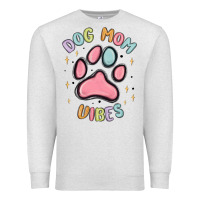 Oatmeal Heather dog mom vibes Premium Sweatshirt - MaliasSmallBusiness