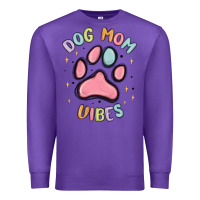 Purple dog mom vibes Premium Sweatshirt - MaliasSmallBusiness