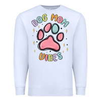 White dog mom vibes Premium Sweatshirt - MaliasSmallBusiness