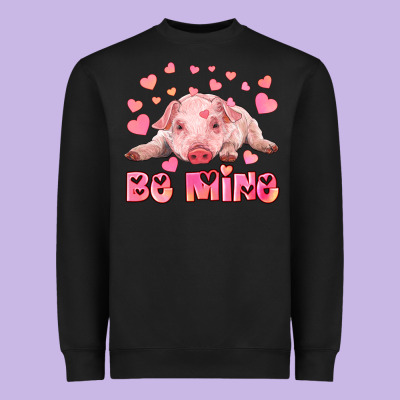 Be Mine Baby Pig Heavyweight Sweatshirt Designed By Ranaportraitstore