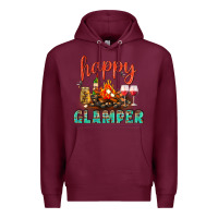 Burgundy Happy Glamper Camp Premium Hoodie - BundleAndBundleShop