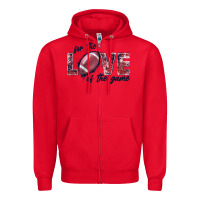 Red football love of the game Zipper Hoodie - JahusDesignShop