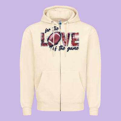 Football Love Of The Game Zipper Hoodie Designed By Jahusdesignshop