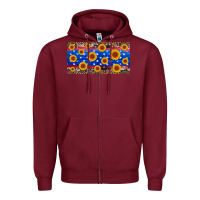 Burgundy armed forces day sunflower Zipper Hoodie - Artiststas