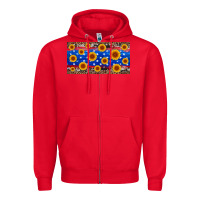 Red armed forces day sunflower Zipper Hoodie - Artiststas