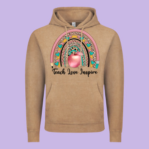 Teach Love Inspire Vintage Hoodie Designed By Jahusdesignshop