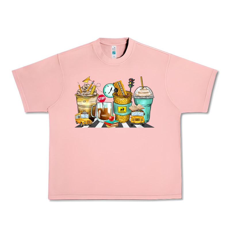 School Bus Coffee Cups Urban Heavy Tee by Zillion Design Studio | Teevron