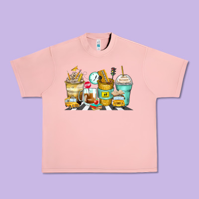 School Bus Coffee Cups Urban Heavy Tee Designed By Zillion Design Studio